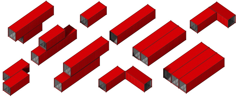 Shipping Container Home - RSCP -  Massing studies