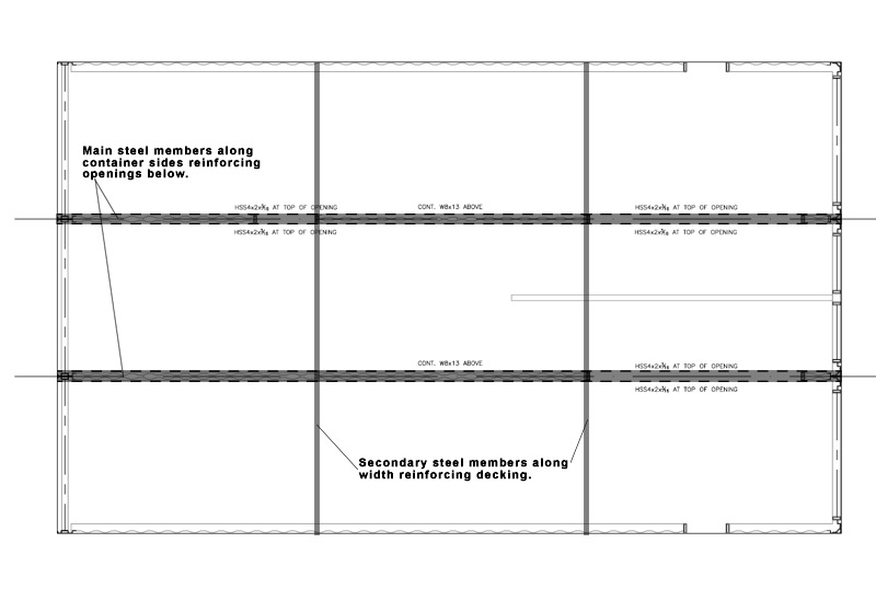 Shipping Container Home - RSCP - Roof reinforcement 