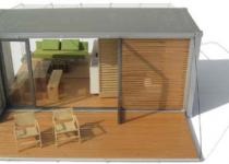 The All Terrain Cabin (ATC) By BARK.  Small scaled prefab shipping container green home architecture design.